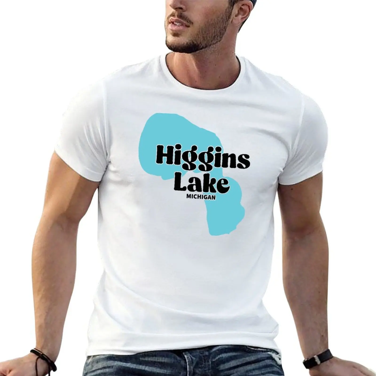 higgins lake michigan T-Shirt plus sizes tops mens t shirts pack