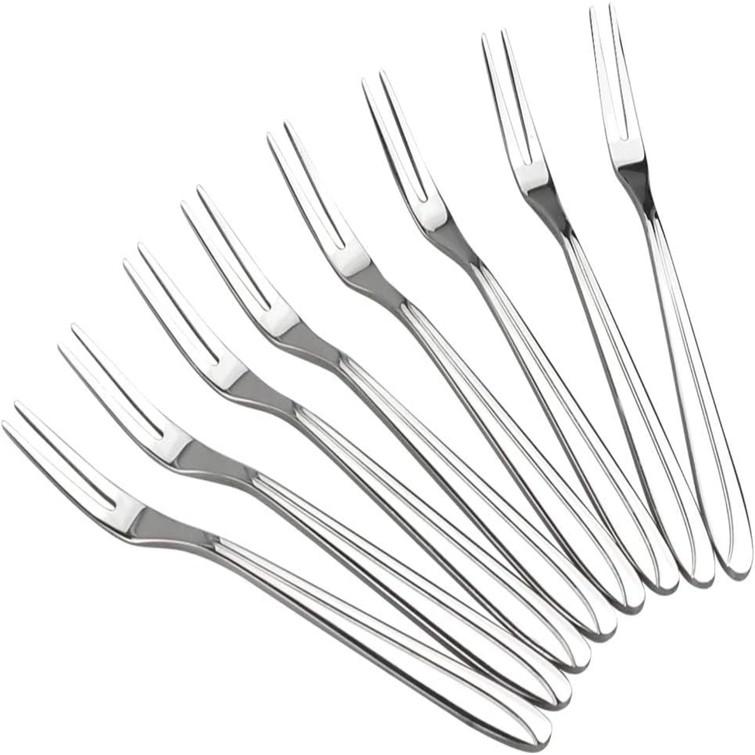 Stainless Steel 16-Piece Fruit Fork Set, 2-Prong Mini Forks, 5.28 Inches