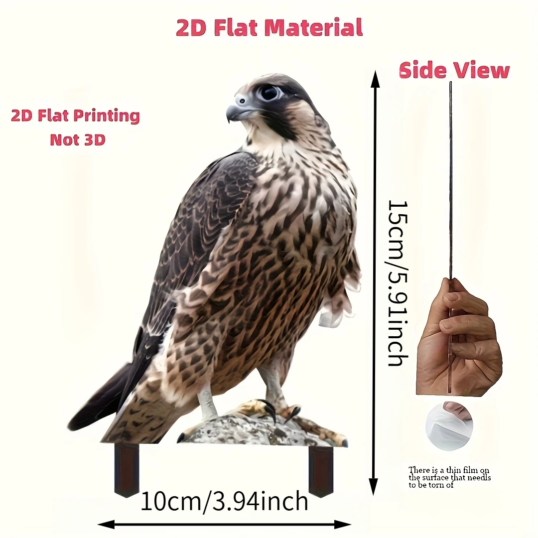 1 Stück Falcon 2D Acryl-Gartenstecker - Realistische Außendekoration, Geeignet für Hof- und Bauernhofdekoration – Detail 3