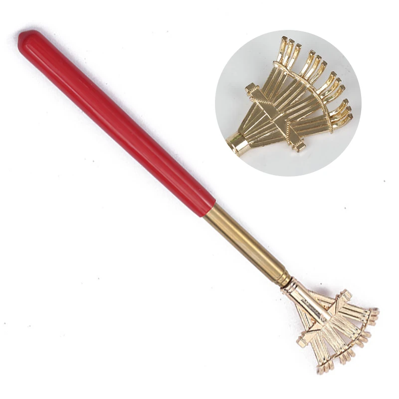 

Телескопическая золотая трубка из нержавеющей стали для снятия зуда и царапин с золотой головкой, устройство для снятия зуда рук, массажная палочка для царапин спины