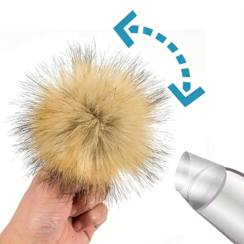 5Pcs Artificial Fur Pom Pom Ball 10cm Detachable Soft Elastic For Hats Scarves Keychains DIY Crafts Decoration