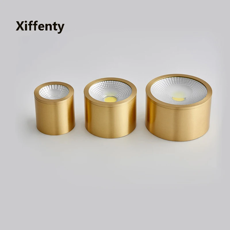 LED Copper Surface Mounted Tube Light Warm White Light Spotlight Gold Ceiling Mounted  Household Hallway Entrance Light