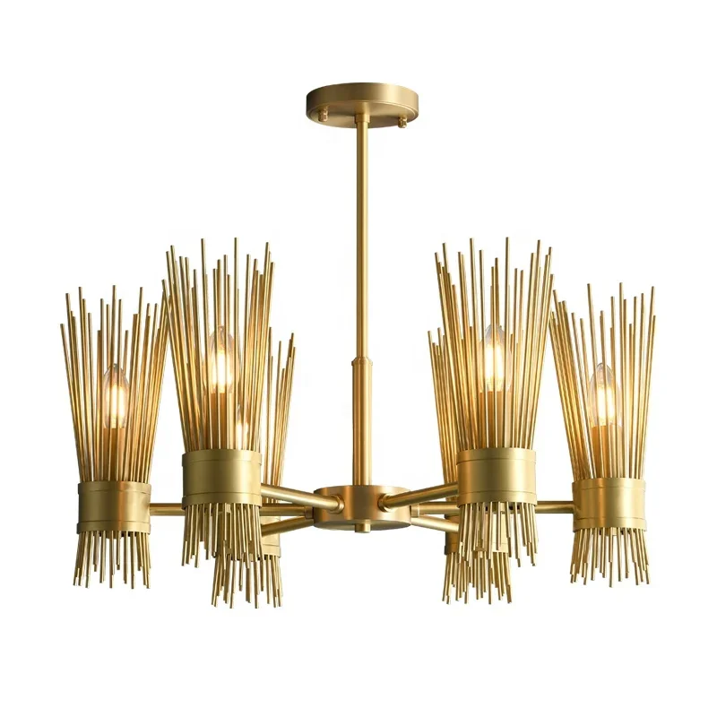 

Factory Wholesale Modern Luxury Round Copper Base Gold Solid Brass Chandelier For Living Room Home