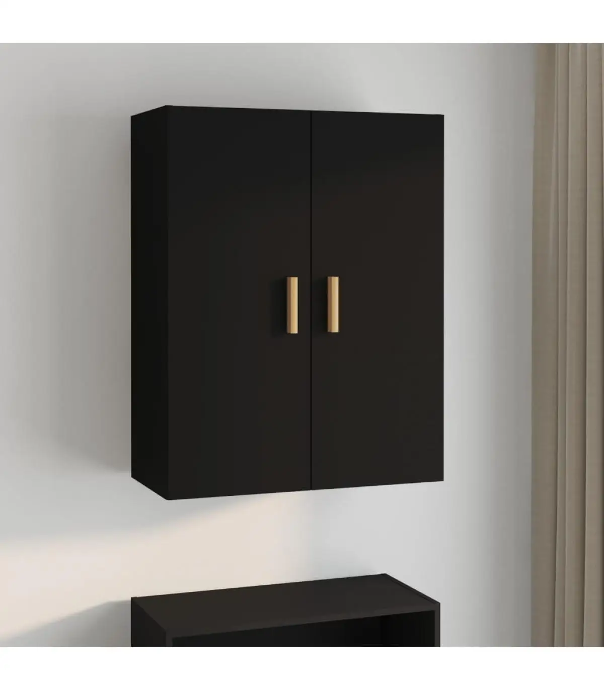 Sideboards wall cabinet hanging black 69,5x34x90 cm