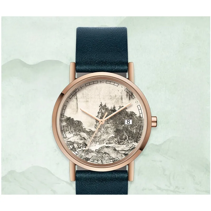 Alpine Calendar Watch Men's, Vintage Art Men's Watch