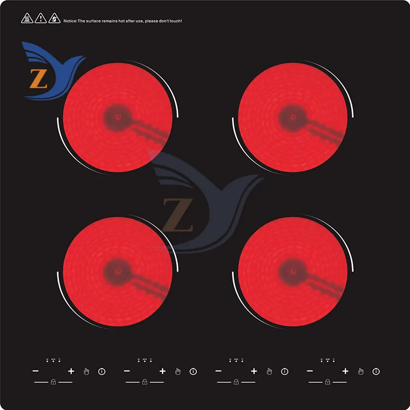 Индукционная плита с несколькими головками, четырехголовая встраиваемая коммерческая керамическая мощная электрическая нагревательная печь, кастрюля, оборудование 5900 Вт