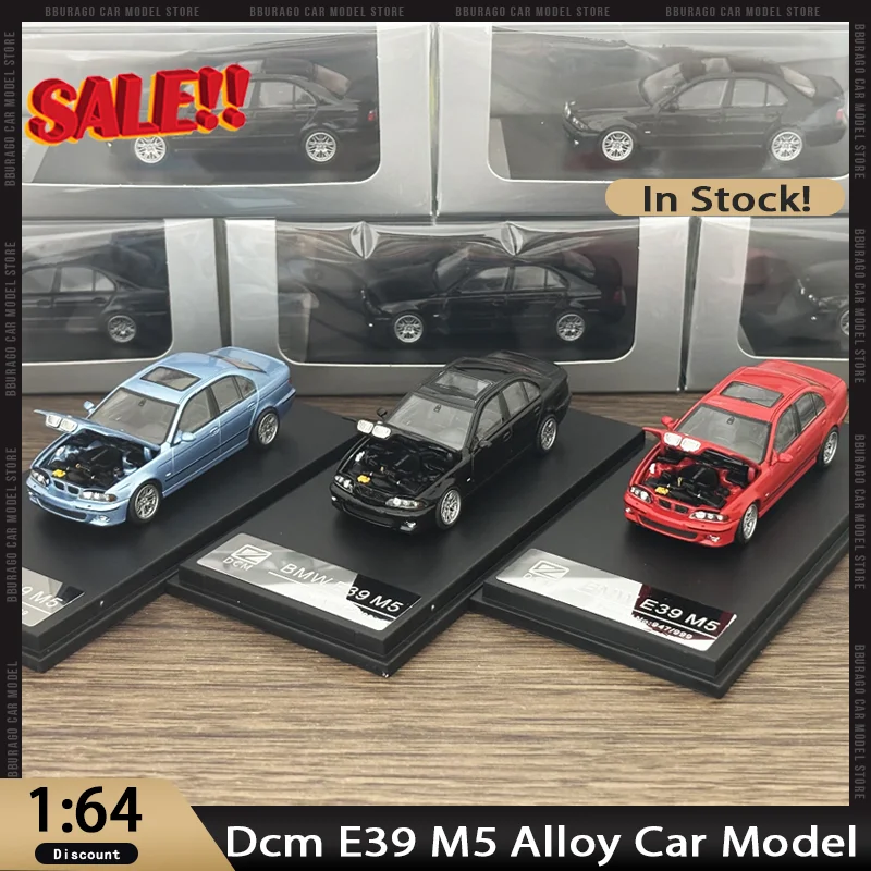 Новый в наличии Dcm 1:64 E39 M5 Автомобиль из сплава Миниатюрные литые украшения E39 M5 Серия Пользовательские игрушки Детский подарок (Капот можно открыть)