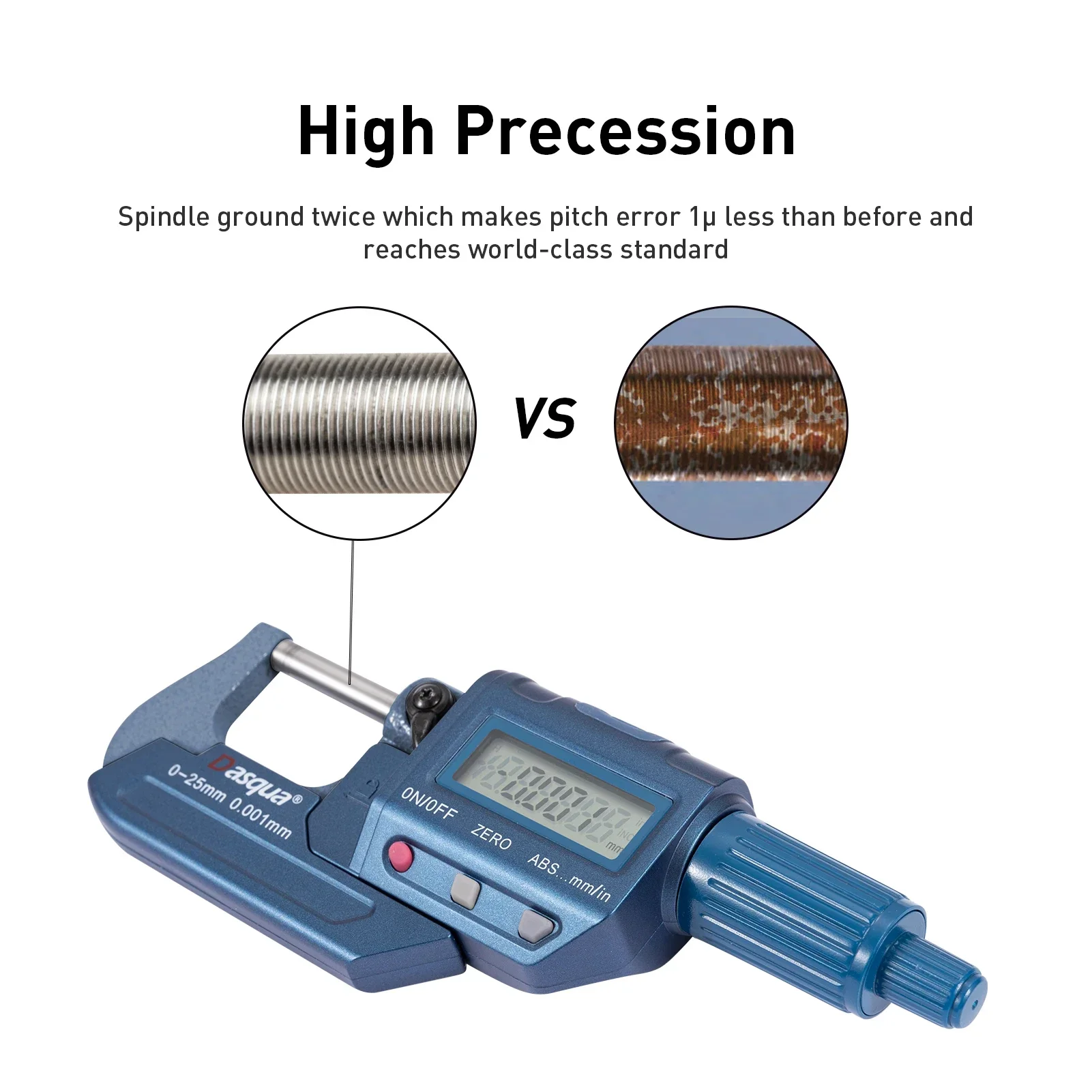DASQUA High Quality 0-25mm 25-50mm 50-75mm 75-100mm Digital Outside Micrometer External Micrometer 300mm Micrometer Exterior Fac