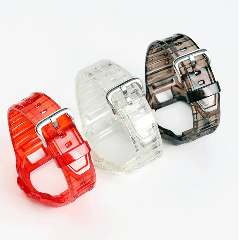 TPU Transparent Color Resin Watch Strap For Casio G-Shock DW-6900 DW-6600 DW6903 Men Silicone Case + Watchband Watch Accessories