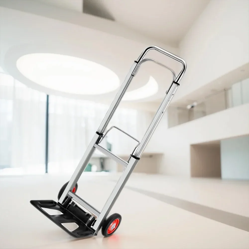 عربة يدوية قابلة للطي، كيس عالي التحمل، عربة بارو، مقبض طويل، عربة متحركة من الألومنيوم للأماكن الداخلية والخارجية