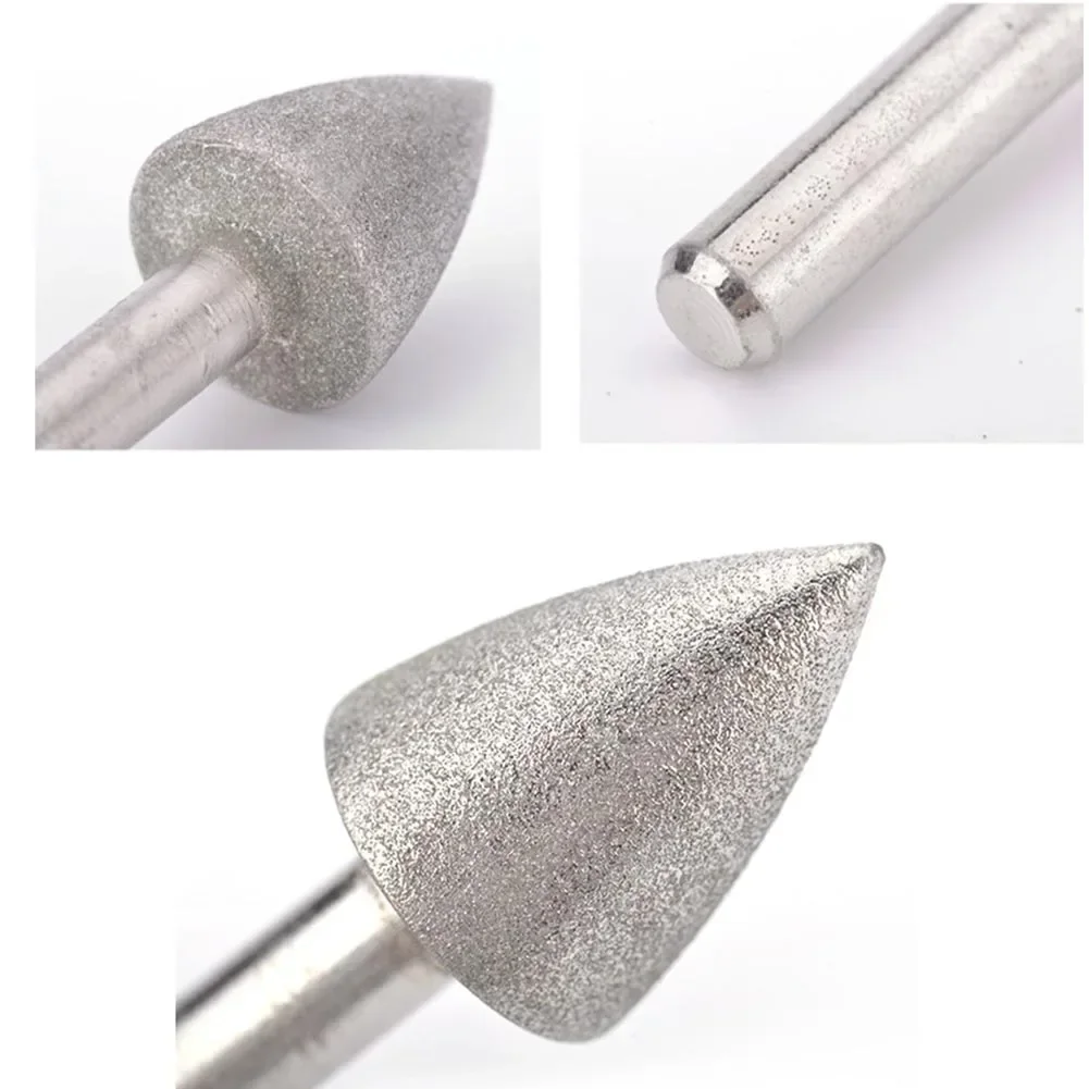 5PCS Diamond Triangle Burr Drill Bit Set For Carving Engraving Drilling 4-12mm Tools Jade Carve Tools
