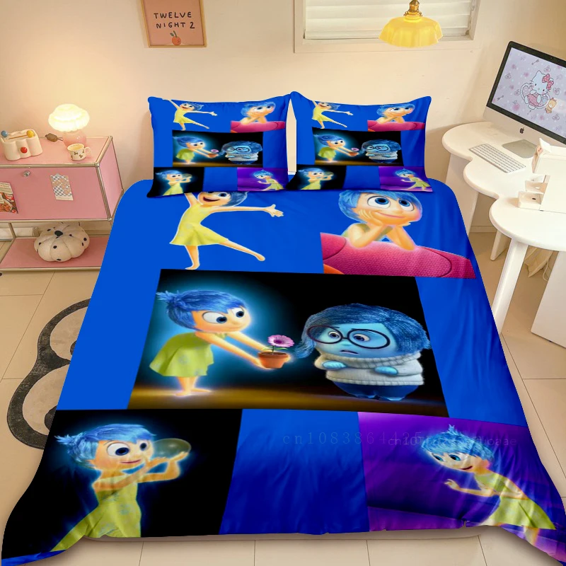 Duvet Cover Inside Out Cartoon Bedding Set Anime 3D Cute Girl Children's Bedroom Decor Queen King Size Polyester Gift