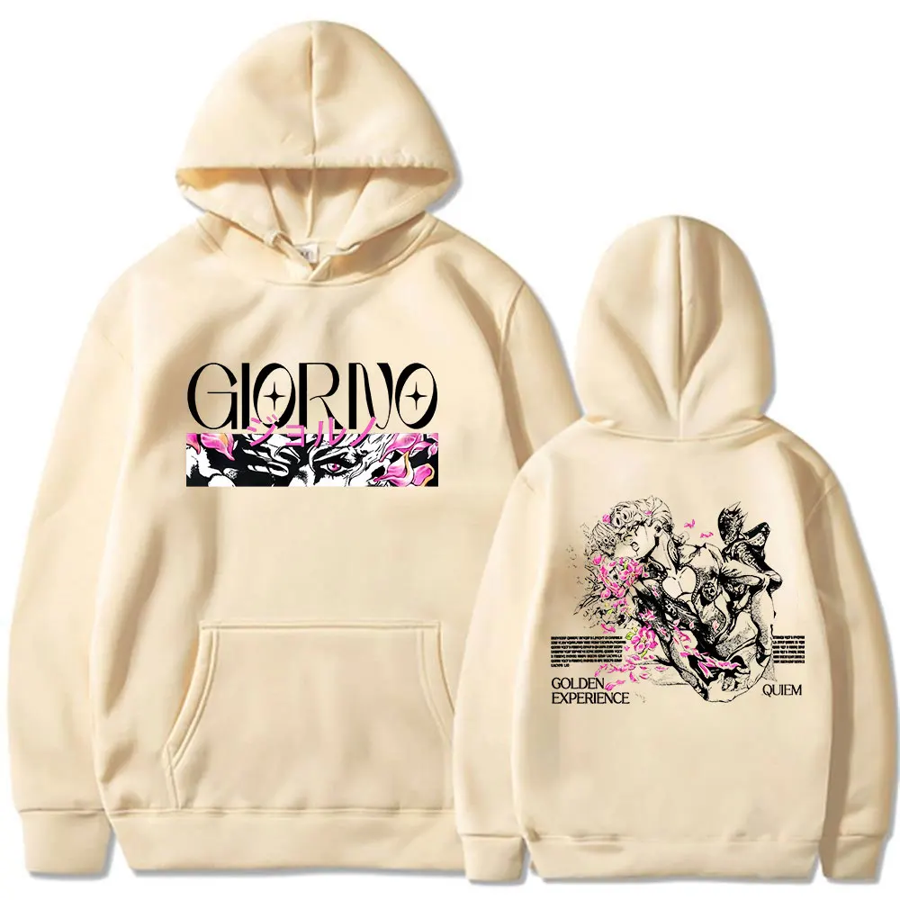 Anime Jojo Bizarre Adventure Killer Queen Giorno Giovanna Hoodie Herren Damen Kleidung Hip Hop Übergroßer Sweatshirt Lässiger Pullover – Detail 6