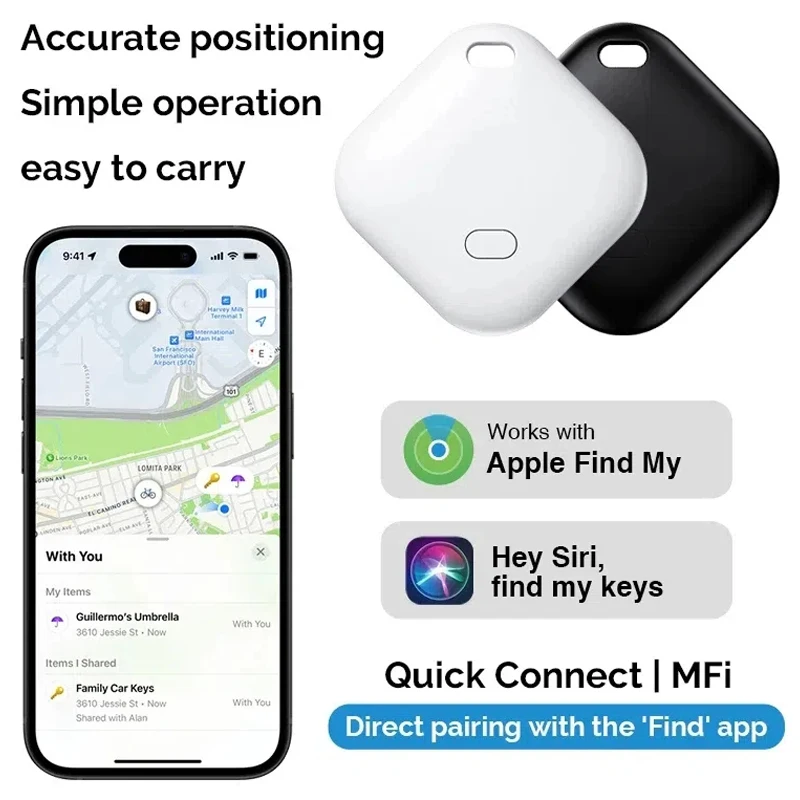 스마트 블루투스 GPS 트래커 로케이터, 분실 방지 알림 장치, MFI 로케이터, 자동차 키, 애완 동물, 어린이 찾기, 내 앱, ITag 찾기와 함께 작동 