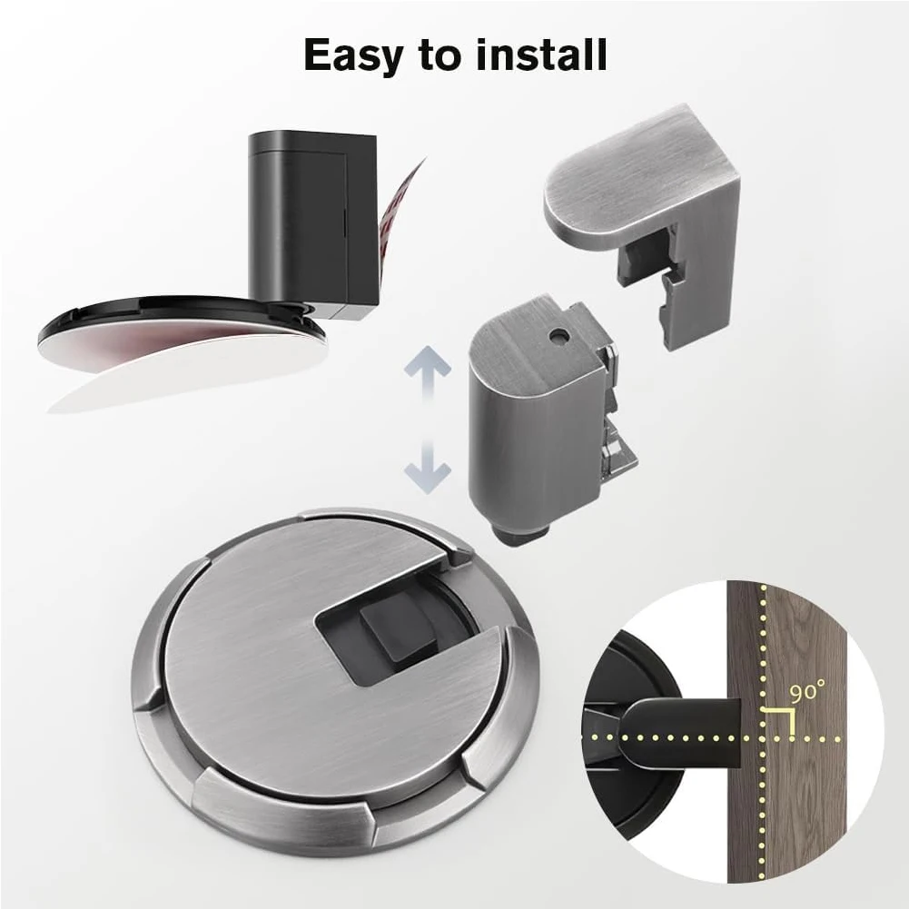 Heavy Duty No Drill Door Stopper Magnetic Door Stopper Windproof Punch-Free Mechanical Silent Floor Door Stop for Bottom of Door