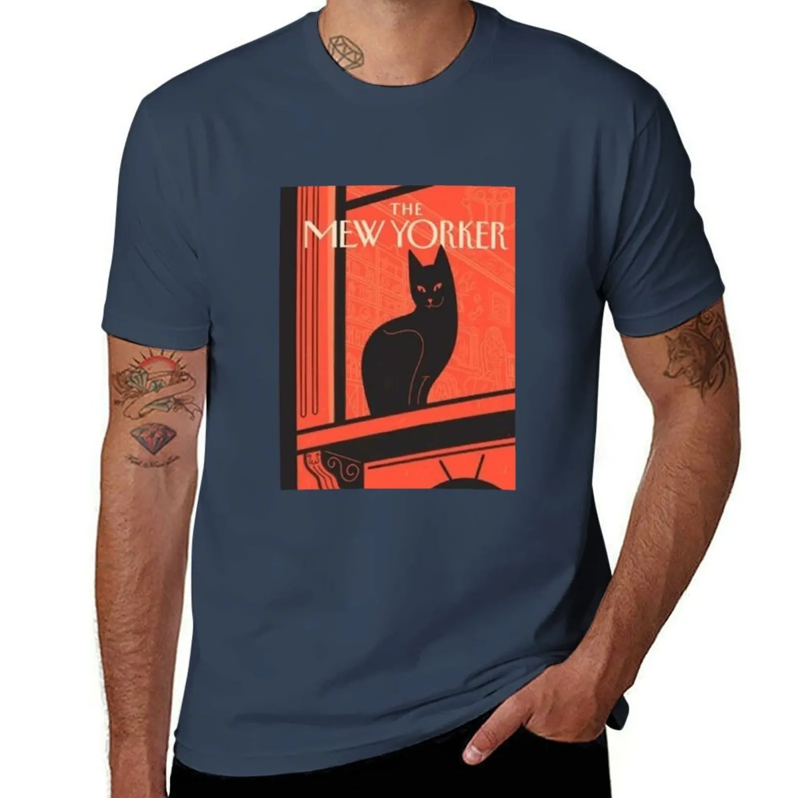 

THE MEW YORKER CAT T-Shirt Outdoor Work Short Sleeve Top