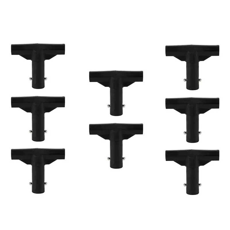 Trampoline T-Tube Connectors Pole Covers T-Shaped Net Pole Connector Accessories 8Pcs