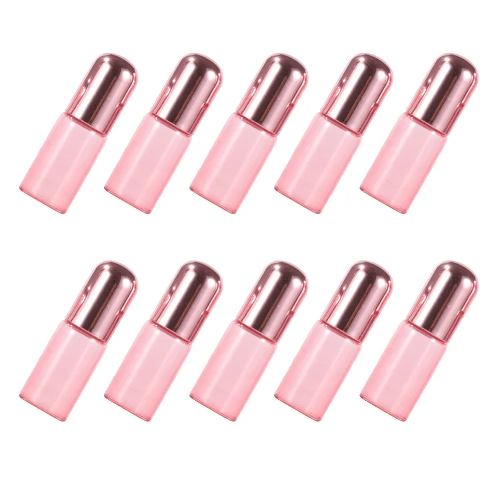 10Pcs Rose Gold Roller Bottles 2Ml Glass Essential Oil Roller with Leak-Proof Design Portable for Travel Perfume Refillable