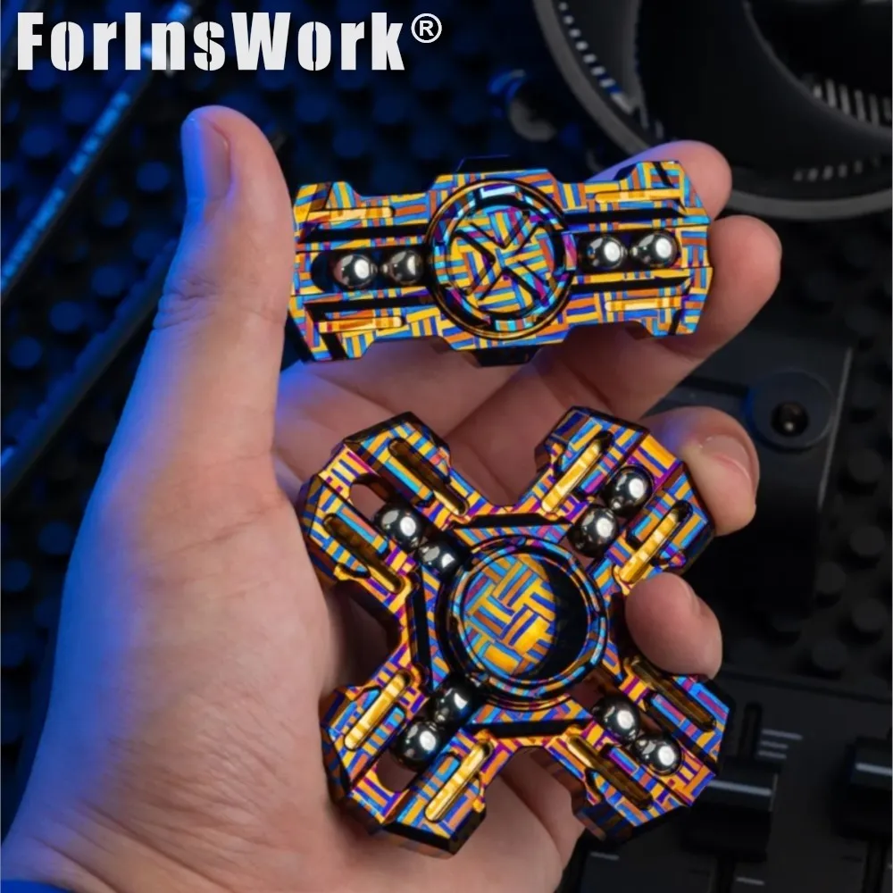 MACKIE Mokuti-woven Paladin Fidget Spinner ของเล่นหมุนได้ความเร็วสูง EDC บรรเทาความเครียด ของเล่นคลายกังวล ของเล่นบนโต๊ะ