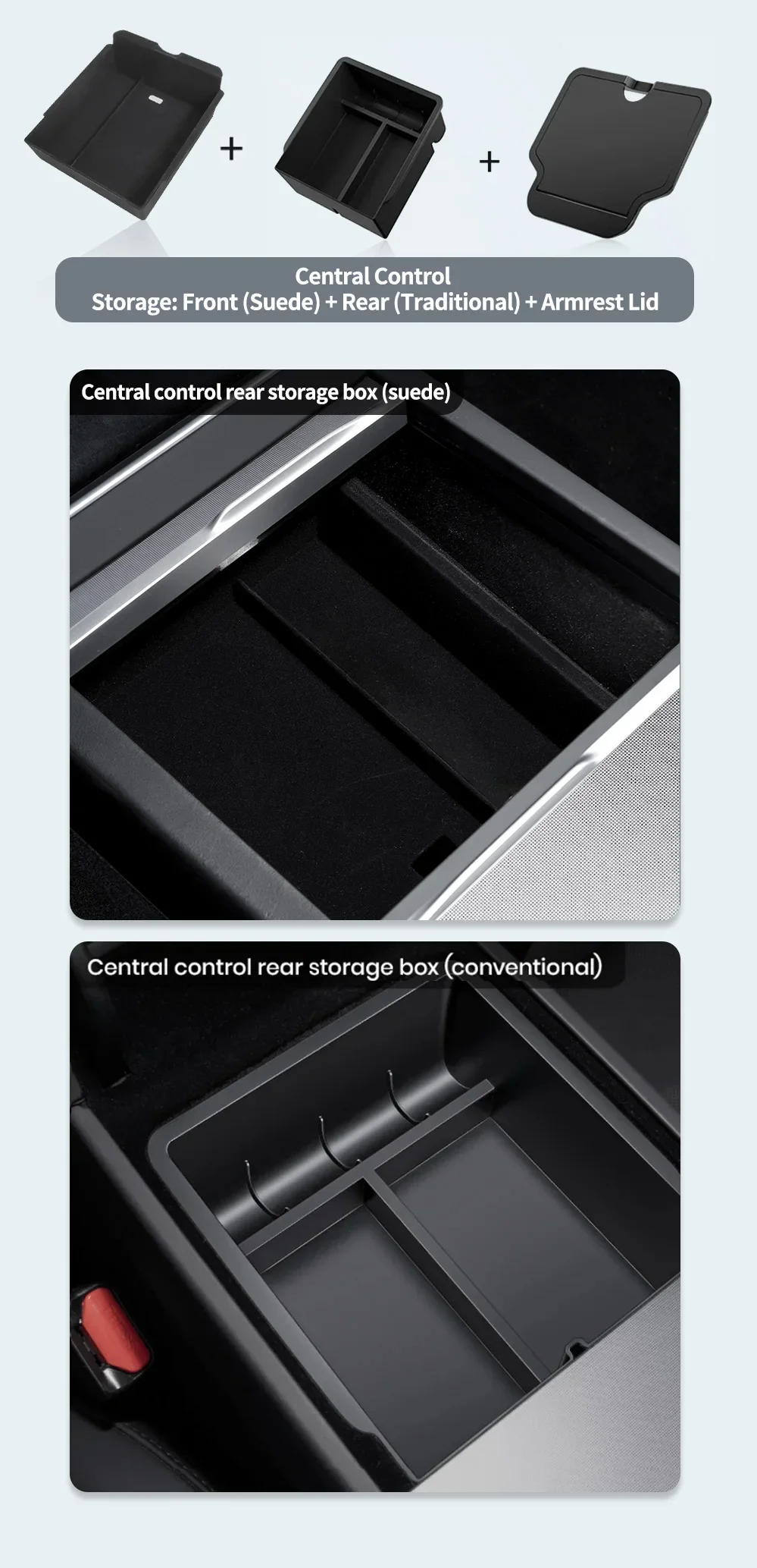 YZ Für Tesla Model 3/Y/YL Highland Juniper 2025-26 Model Y 21-24 Aufbewahrungsbox Armlehnenablage Silikon-Getränkehalter Organizer Box Teile – Detail 3