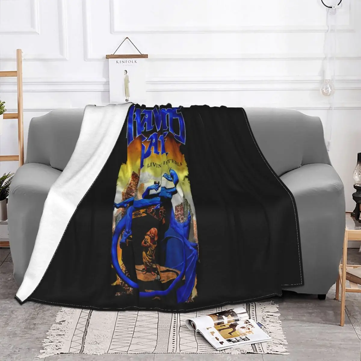 Pintu Langit Livin Di Hysteria Logam Berat Bnad Hitam Saiz S Untuk 7Xl Woman Throw Blanket