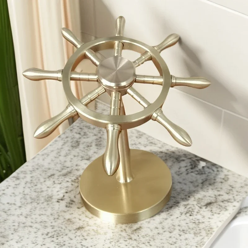 Light Luxury Decorations, Brass, Rotatable Rudder, Windmill, Home, Office, Desktop, Metal Ornaments, Car Ornaments Crafts