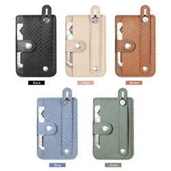 Fiber Pattern Wrist Strap Phone Holder Back Sticker Ultra-thin Magnetic Car Holder Sticker Wallet Card Slot for Mobile Phone