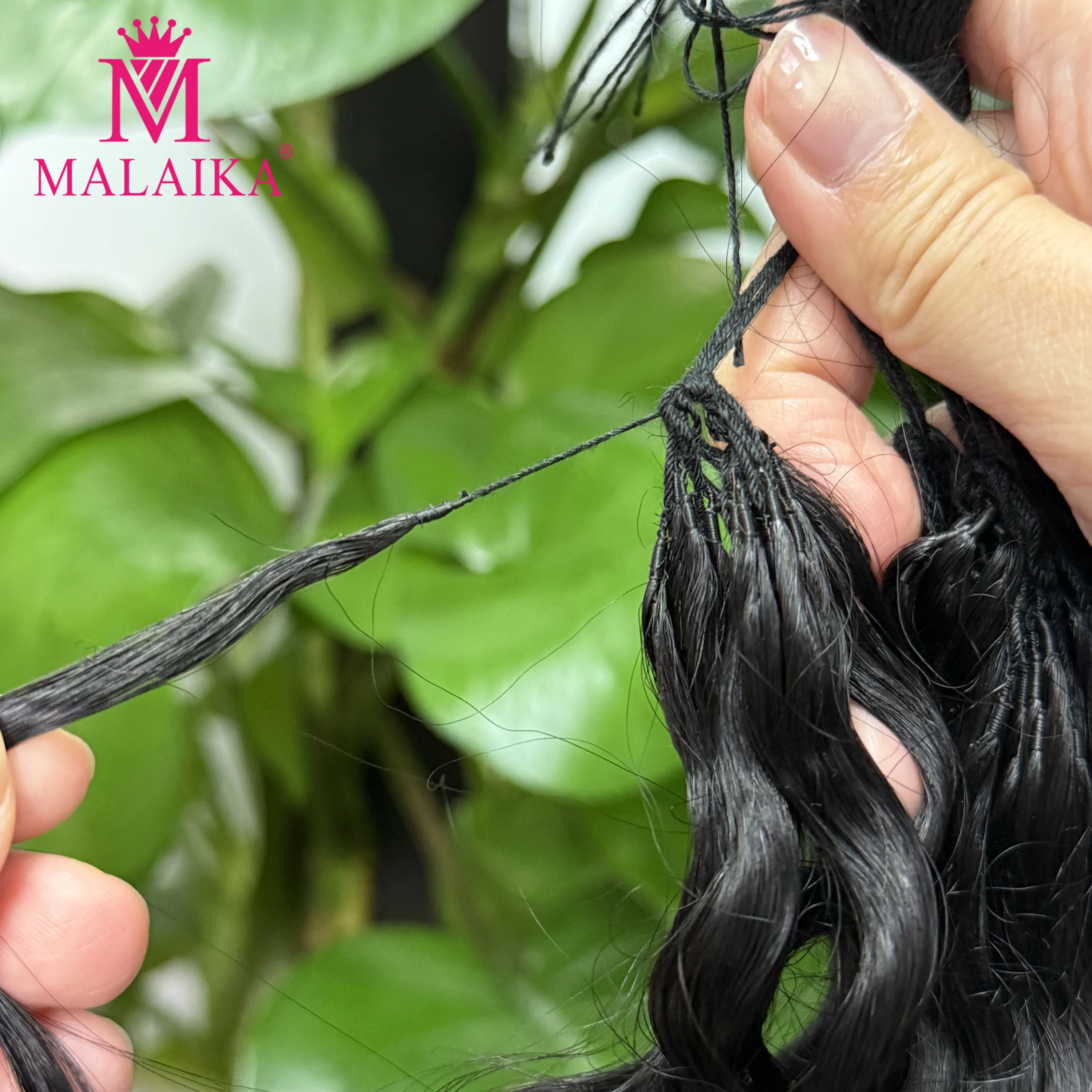 Malaika الكروشيه الشعر البشري قبل فصل مجعد Knotless الكروشيه وصلات شعر 100% شعر الإنسان 100 جرام موجة عميقة الشعر البشري