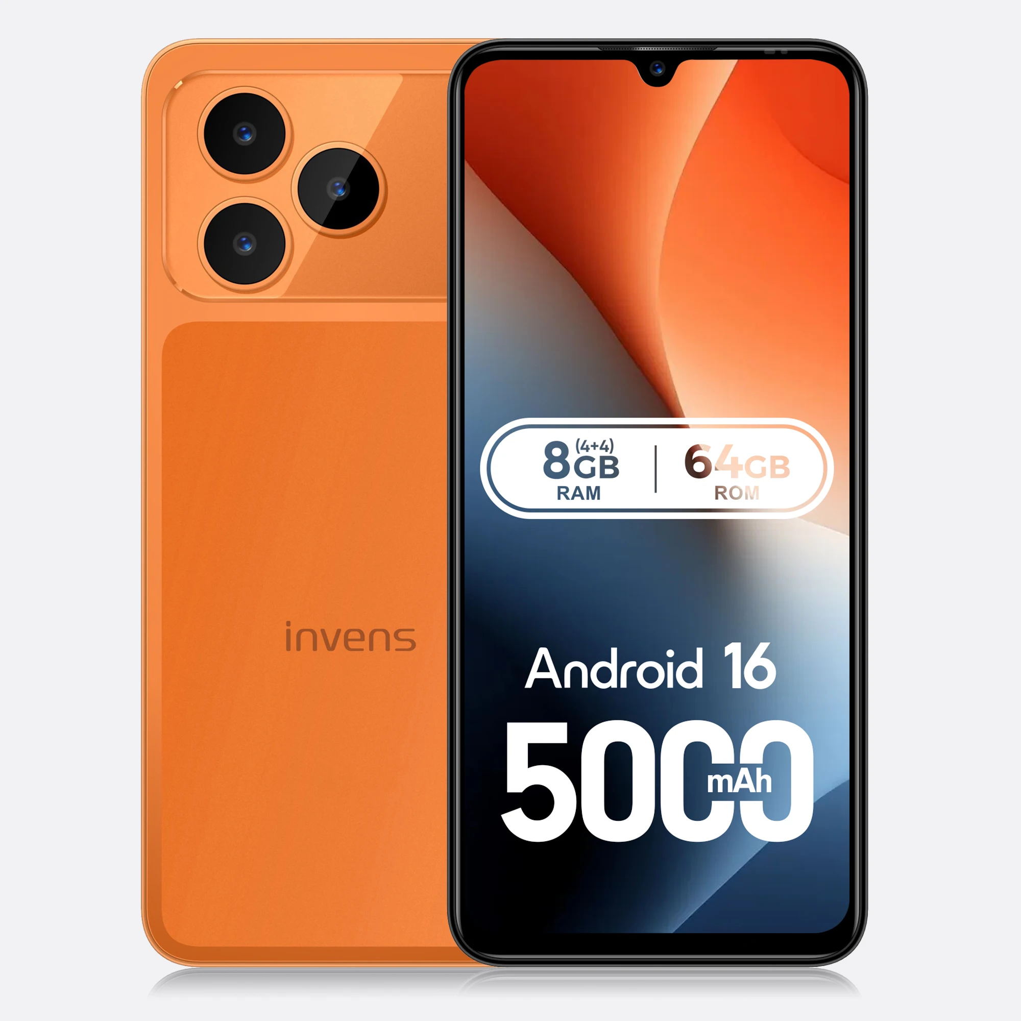 INVENS Note 17P Smartphone 4GB RAM+64GB ROM 6.88 Inch Phone 5000mAh 16MP Camera Android 16 Cellphone