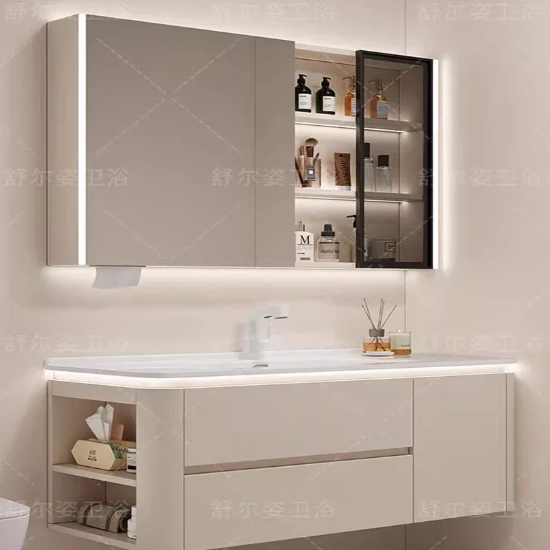 Sink Under Sink Double Washbasin Cabinet Towel Bathroom Wooden Furniture Salon Station Meuble De Rangement Multifunction Home