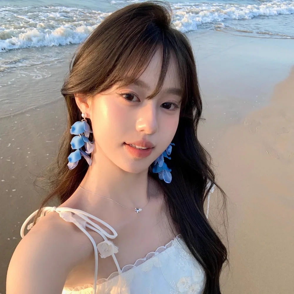 

Simple Fashionable Long Tassel Earrings Elegant Retro Ear Hook Temperament Luxury Drop Earrings Woman
