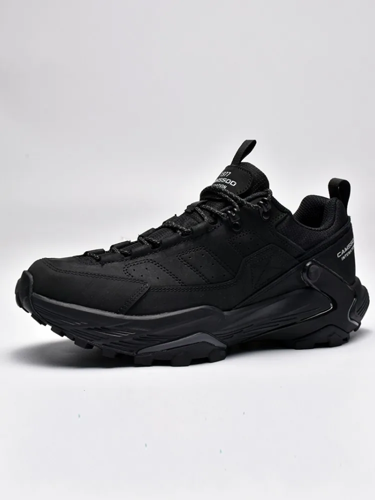 Comfortable Men New Outdoor Hiking Breathable Mesh Spliced Camping Shoes Antiskid Platform Lace Up Mountaineering Sport Sneakers