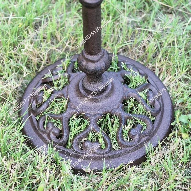 Retro European Style Creative Cast Iron Vertical Floor Angel Bird Feeder High Pole Bird Food Basin Gardening Garden Decoration