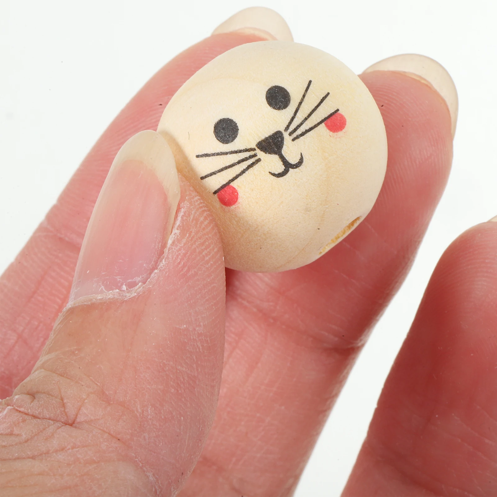 50 قطعة من الخرز الخشبي المستدير فضفاض الحرفية الوجه لأساور صنع المجوهرات