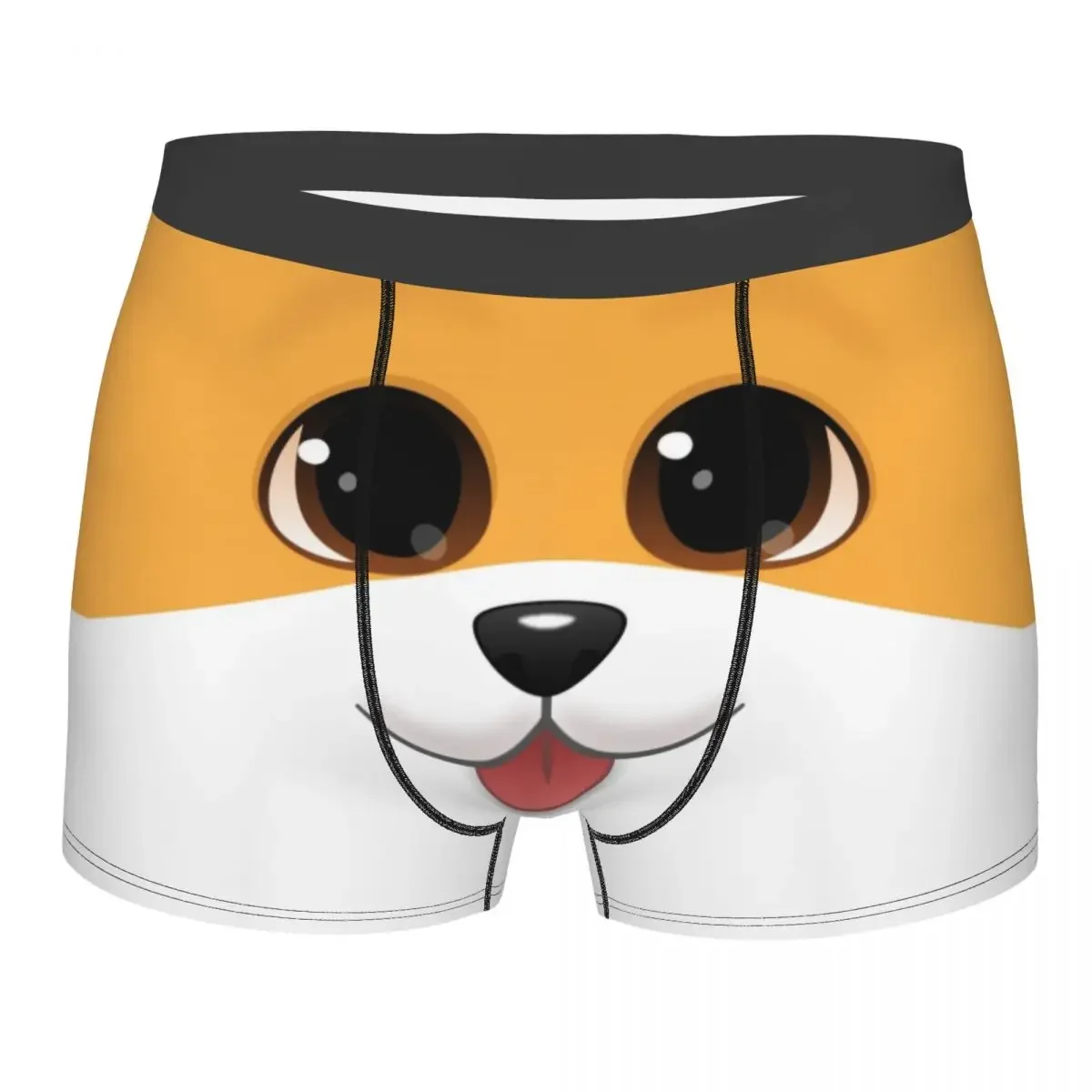 Male Sexy Cute Corgi Puppy Underwear Pembroke Welsh Corgi Dog Boxer Briefs Soft Shorts Panties Underpants