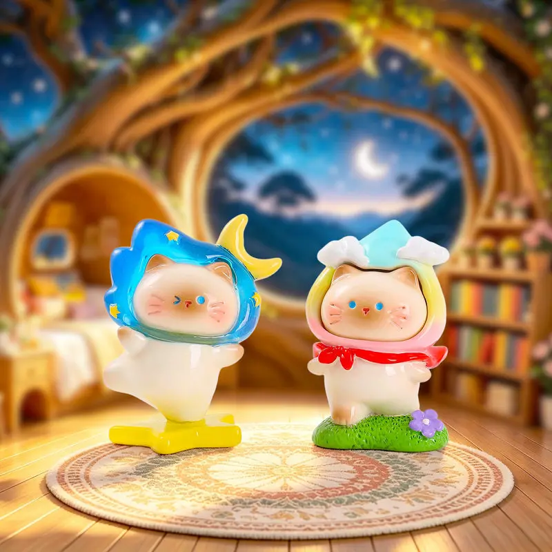 Cute Cat Weather Roaming little meow Figure Series Blind Box Desktop Ornament Resin Craft Collectible Decorative Gift For Adults view 4