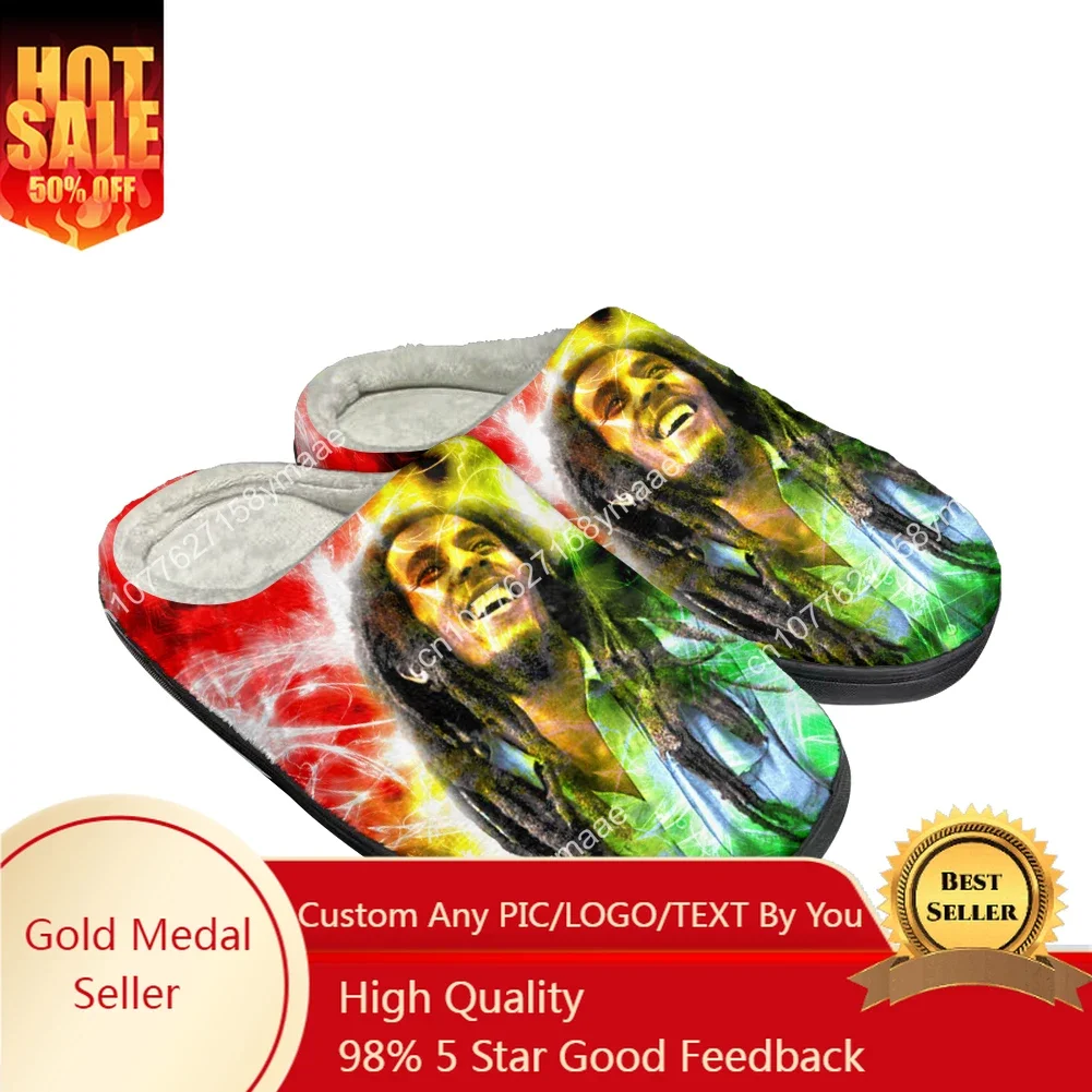 

Hot Bob Marley Fashion Cotton Custom Slippers Mens Womens Sandals Plush Casual Keep Warm Shoes Thermal Comfortable Slipper