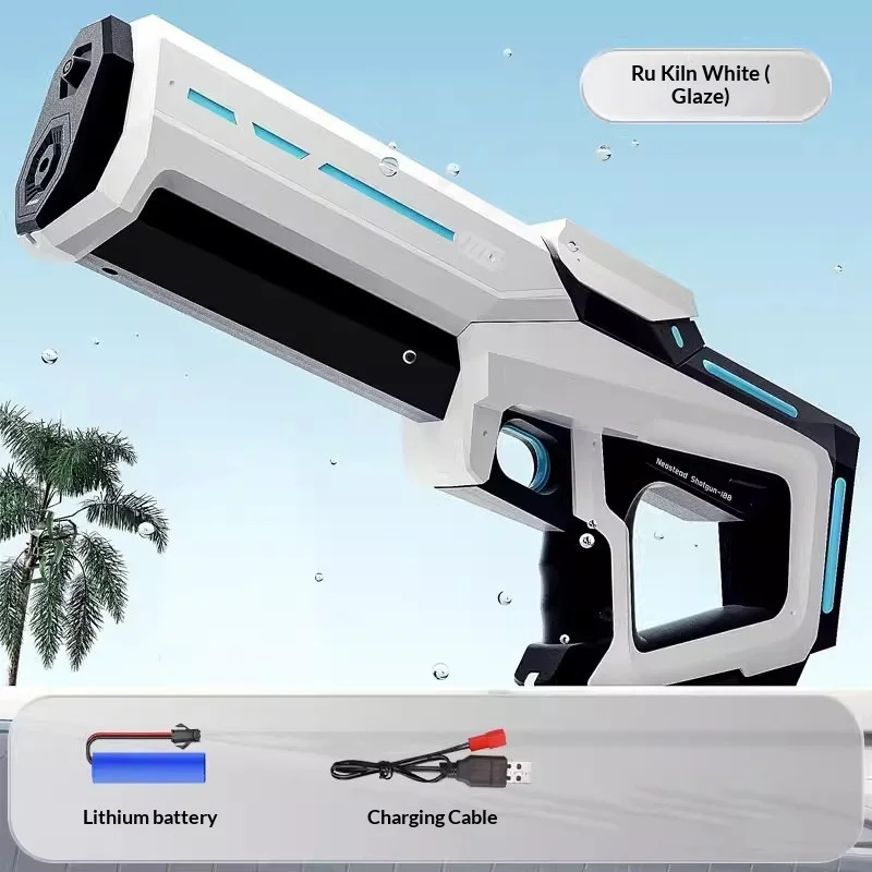 Neostead Full Automatic Electric Water Gun Self Absorbing Continuous Firing Rechargeable Battery Ruyao White Outdoor Beach Pool