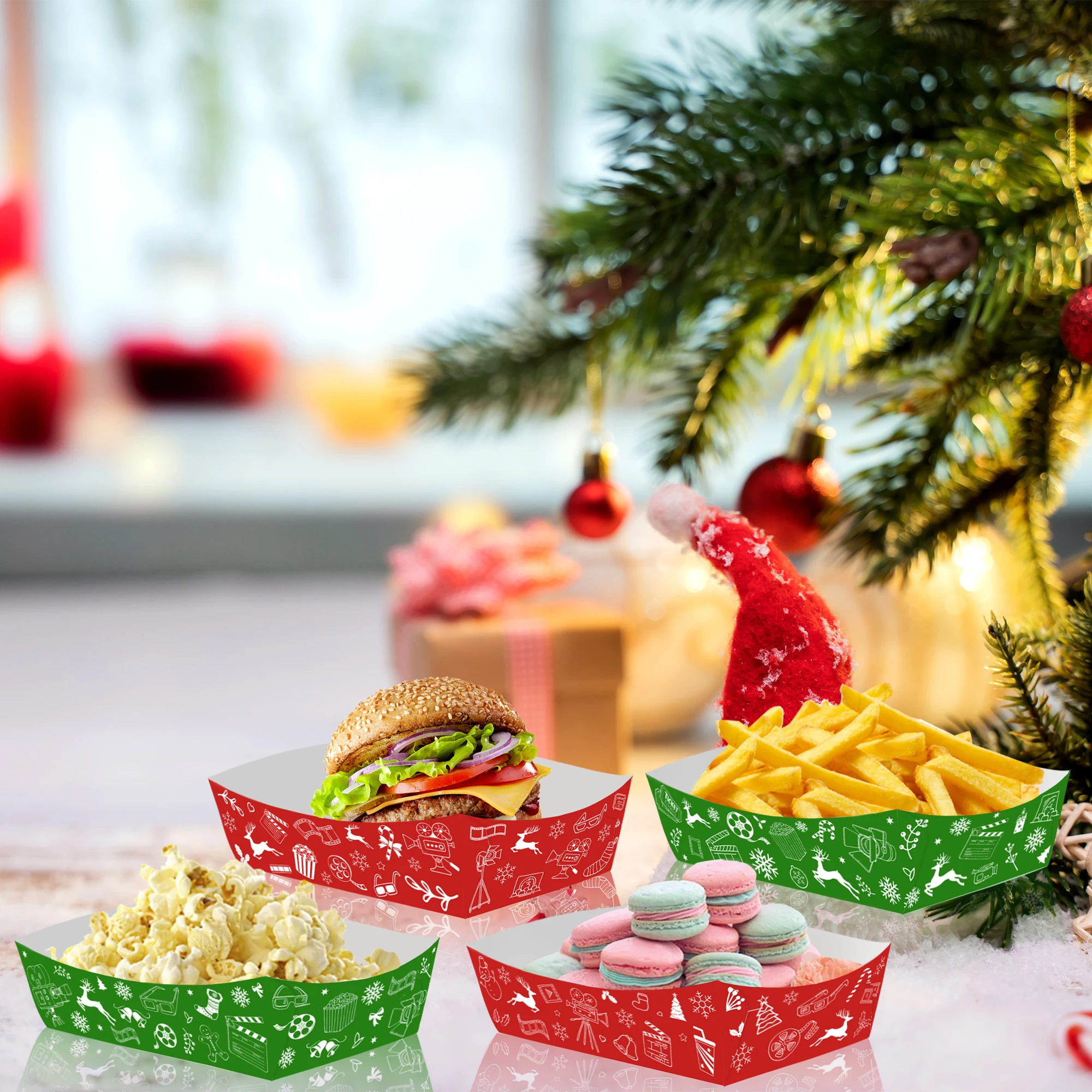 10-50 Pezzi Vassoi di Carta Na - Xmas Food Snacks recensione e prezzo