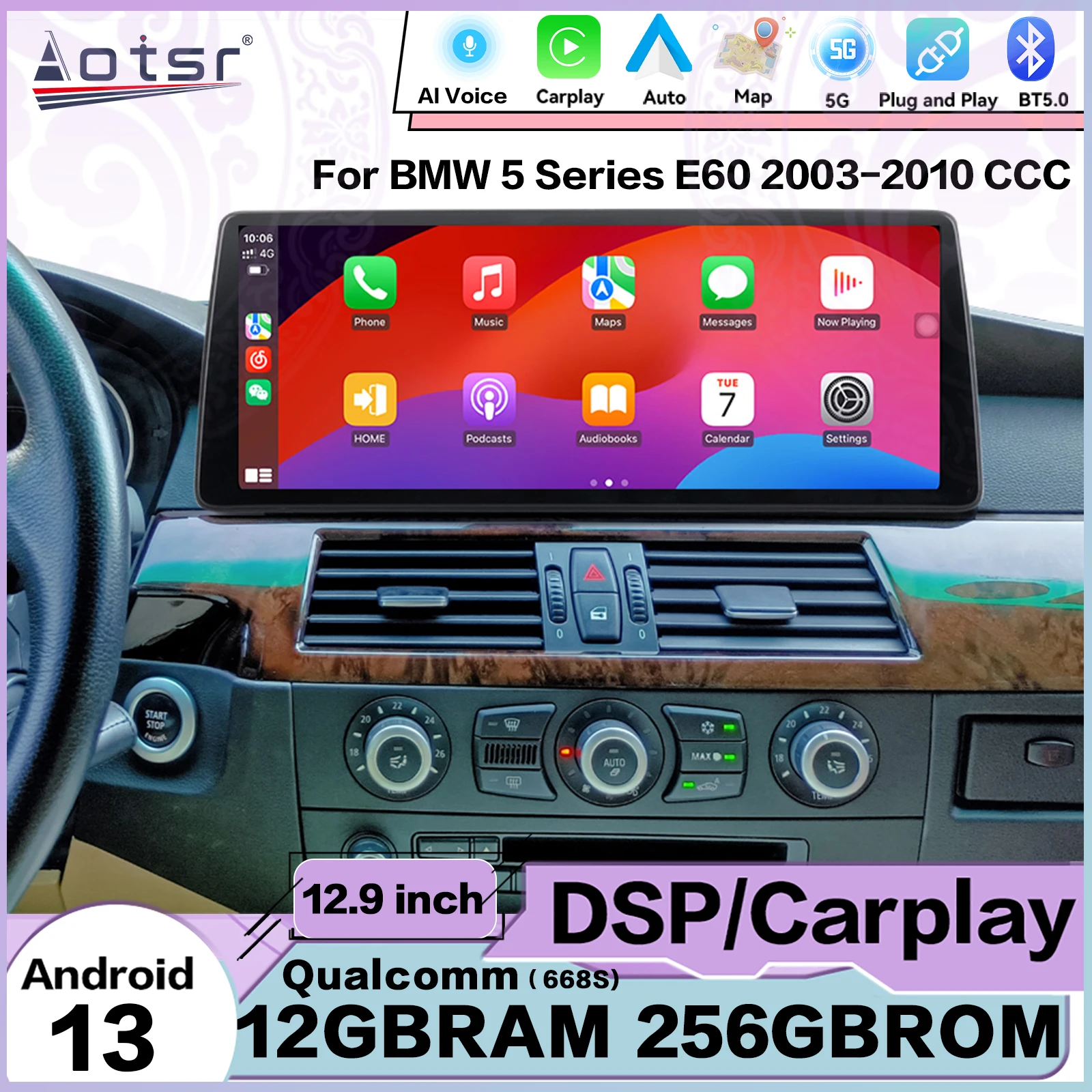 

2400*900 AI Voice Multimedia Receiver Android For BMW 3 Series E92 2004-2011 GPS Navigation Automotive Stereo Radio Head Unit