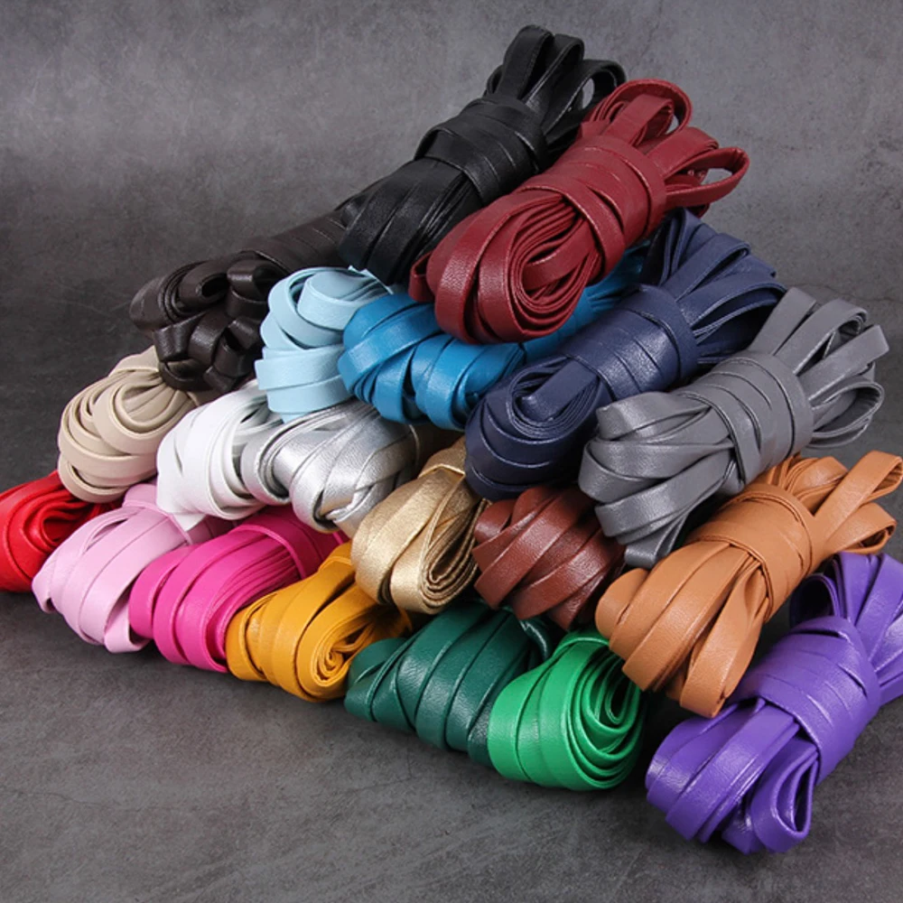 5meters Colorful  Faux Sheepskin Flat Soft PU Leather Eco-Friendly Faux Leather Cord String Rope DIY Necklace Bracelet Making