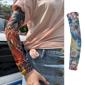 Blumenheizungen für Männer und Frauen, tätowierte Ärmel, nahtlos, UV -Sonnenschutzmittel, Outdoor -Fahrten, Sonnenschutzmittel, neu, 1PC 10 Hauptverkäufe Tatoo Arm Manga - №1