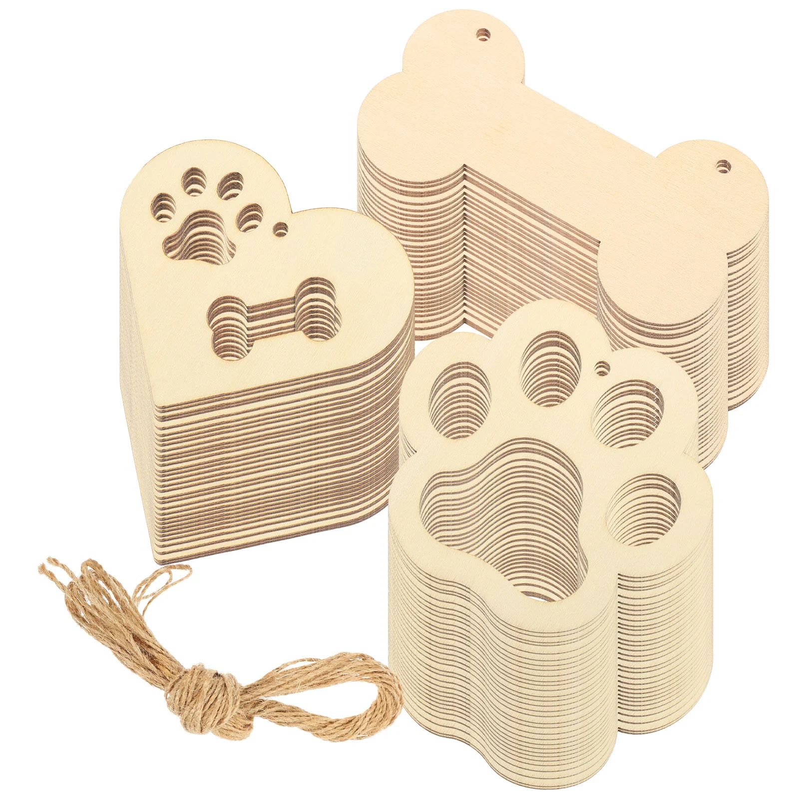 

Labels DIY Creative Wood Chips Tag Dog Bone Wooden Cutouts Unique Carving Chic Blank Home Child