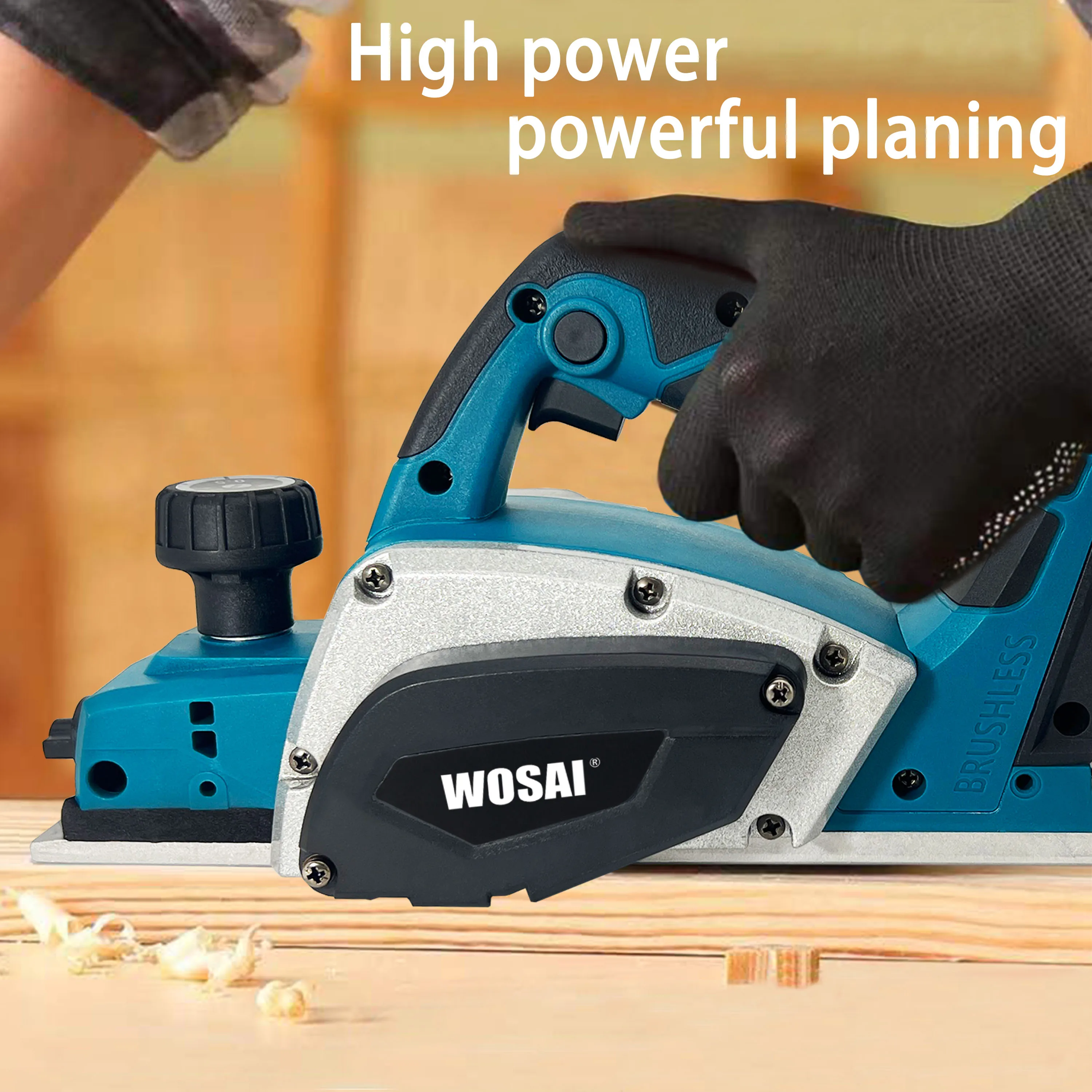 20V Brushless WOSAI cordless electric power planer woodworking machine wood planer