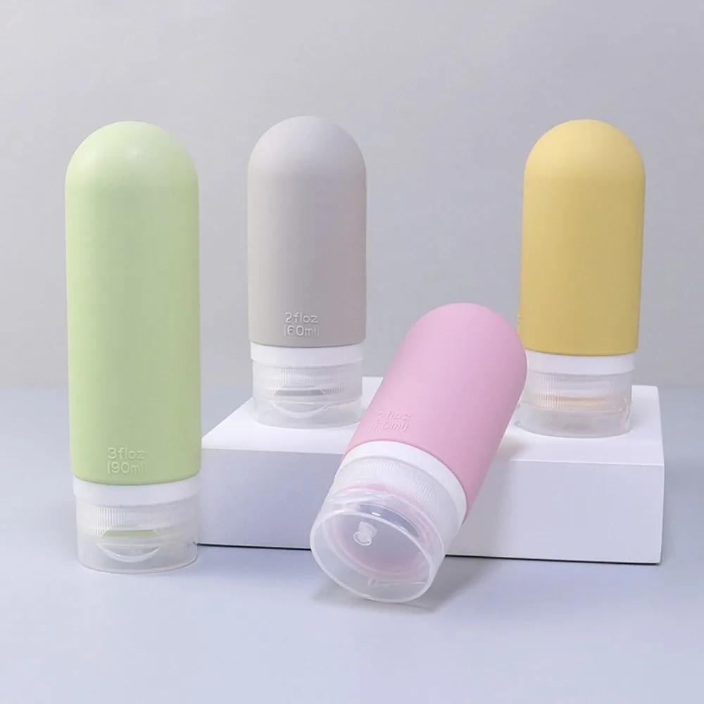 Sub-engarrafamento recipiente líquido loção cosmética vazio viagem recarregável garrafa à prova de vazamento macio silicone squeeze tubo ao ar livre