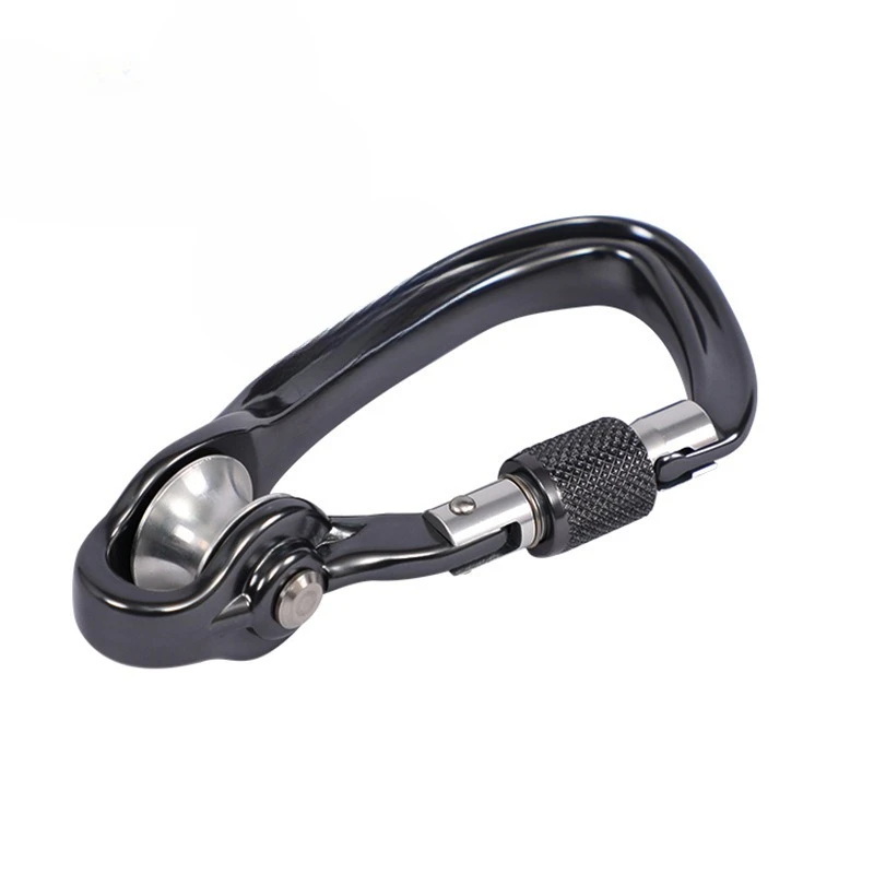 

Outdoor climbing main lock with pulley main lock Anti-wear rope safety Climbing equipment Downhill probing pulley