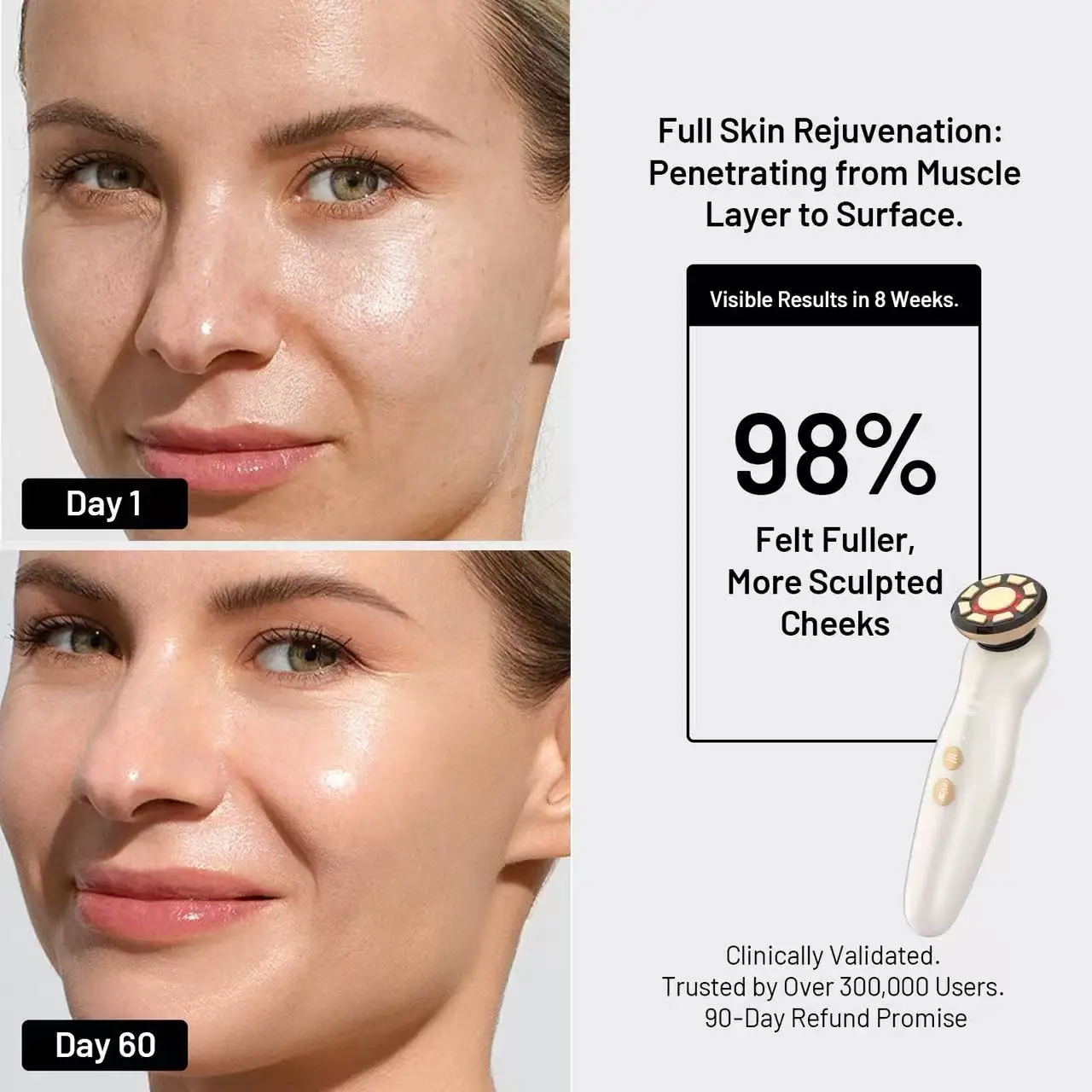 Multifunctioneel schoonheidsapparaat Handbediende gezichtsverstrakking Machine Face Lifting Massager