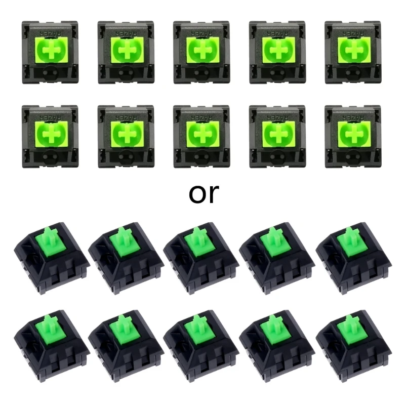 

10Pcs Green Switches for razer Blackwidow Essential Mechanical Gaming Keyboard and Others Keyboard with 3Pin Drop Shipping