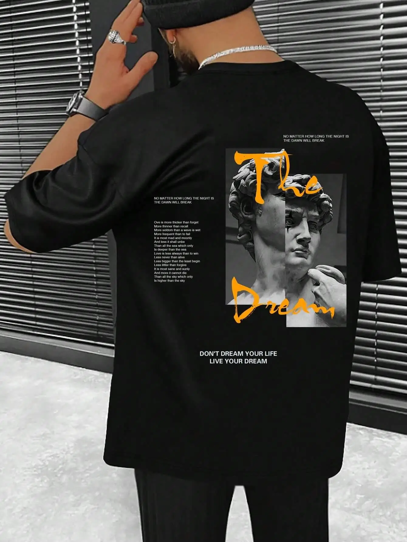 

Don'T Dream Your Life Live Your Dream Men Clothes Fashion Summer T-Shirts Streetwear 100% Cotton Loose Tops Breathable Tee