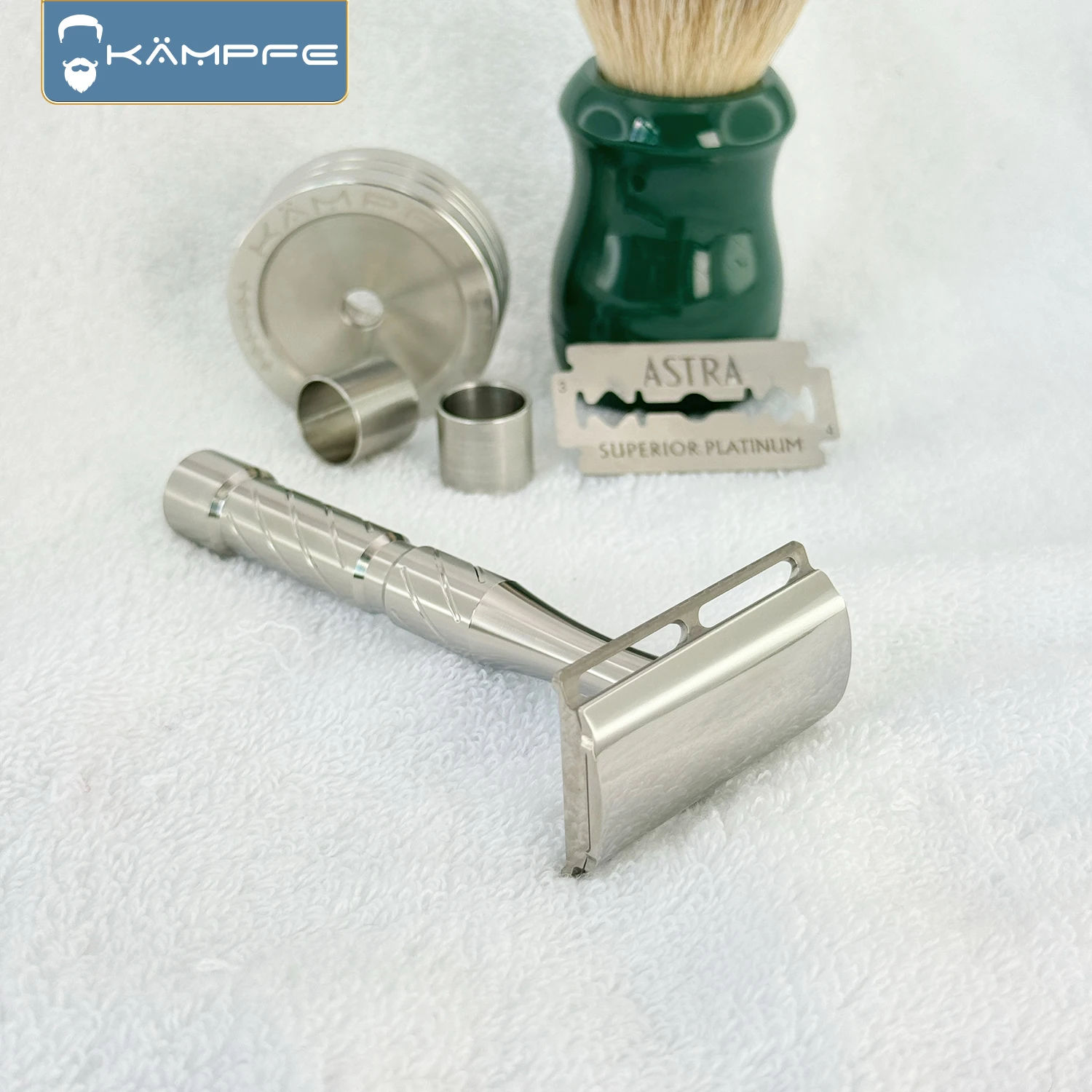 KAMPFE ماكينة حلاقة أمان خفيفة للغاية 53 جرام TC4 من التيتانيوم ذات حدين باستخدام الحاسب الآلي طحن دقيق للرجال هدية ماكينة حلاقة DE